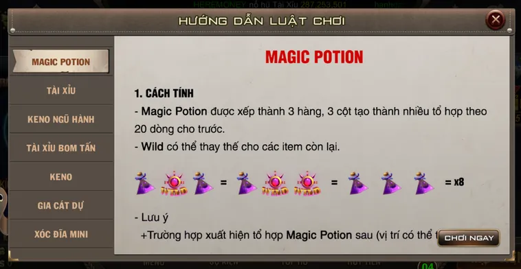 Tuyệt Chiêu Chinh Phục Minigame Magic Potion Tại B52 Club Nhận Thưởng Lớn Hàng Ngày Cho Người Mới