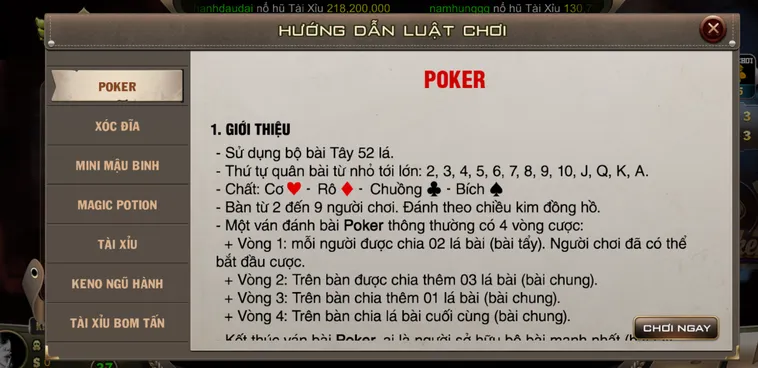 Poker Tại B52 Club Trải Nghiệm Đấu Trí Đỉnh Cao Cùng Cơ Hội Thắng Lớn