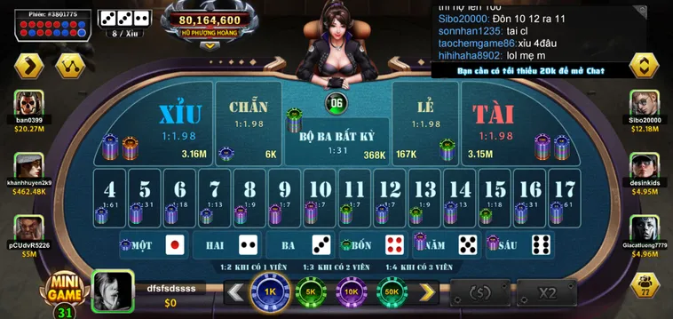 Casino Sicbo Phượng Hoàng Tại B52 Club Sảnh Game Độc Đáo Với Tỷ Lệ Thưởng Cao