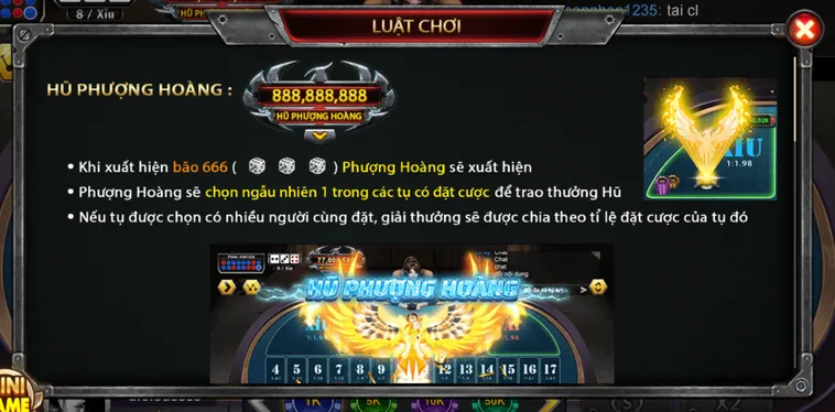 Casino Sicbo Phượng Hoàng Tại B52 Club Sảnh Game Độc Đáo Với Tỷ Lệ Thưởng Cao