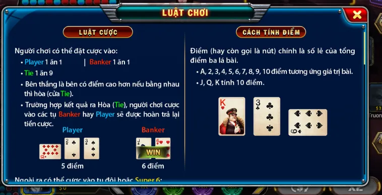 Super Baccarat 6 Tại B52 Club Trải Nghiệm Đỉnh Cao Cùng Tỷ Lệ Thắng Cược Hấp Dẫn