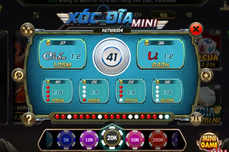 Minigame Xóc Dĩa Mini Tại B52 Club Sảnh Game Giải Trí Xanh Chín Hàng Đầu
